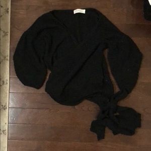 Black shirt sleeve sweater